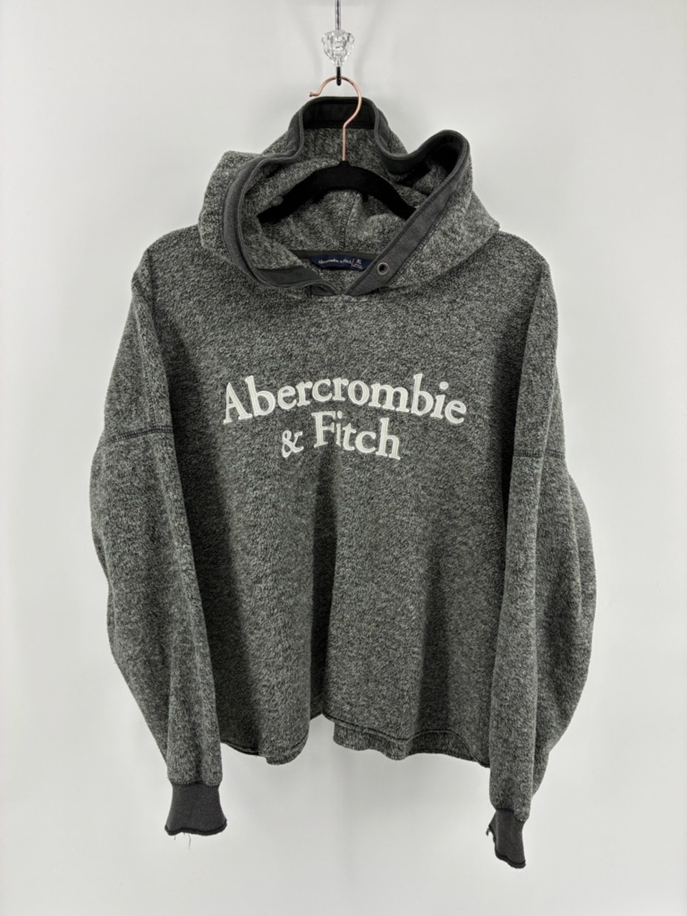 Abercrombie & Fitch Charcoal Hooded Logo Sweatshirt